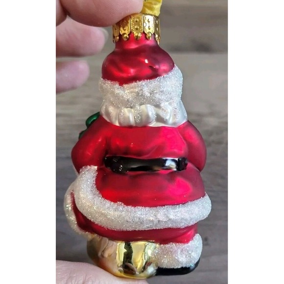Designers Studio Glass Santa Claus Ornament Christmas Hand Painted - Picture 6 of 8